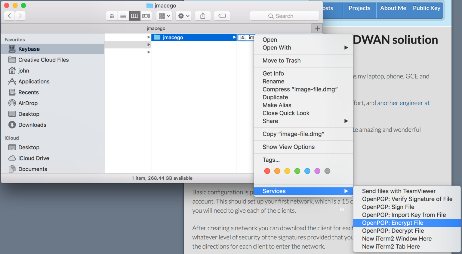 Services -> OpenPGP: Encrypt File Services -> OpenPGP: Encrypt File
