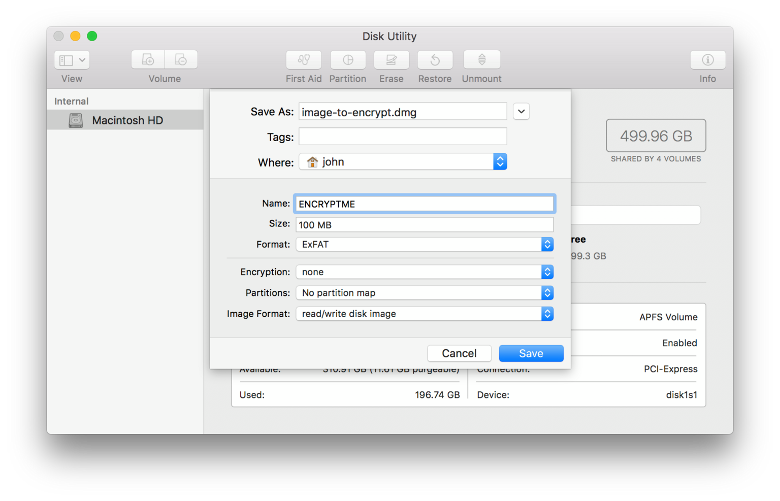 MacOSX ExFAT Image Creation MacOSX ExFAT Image Creation