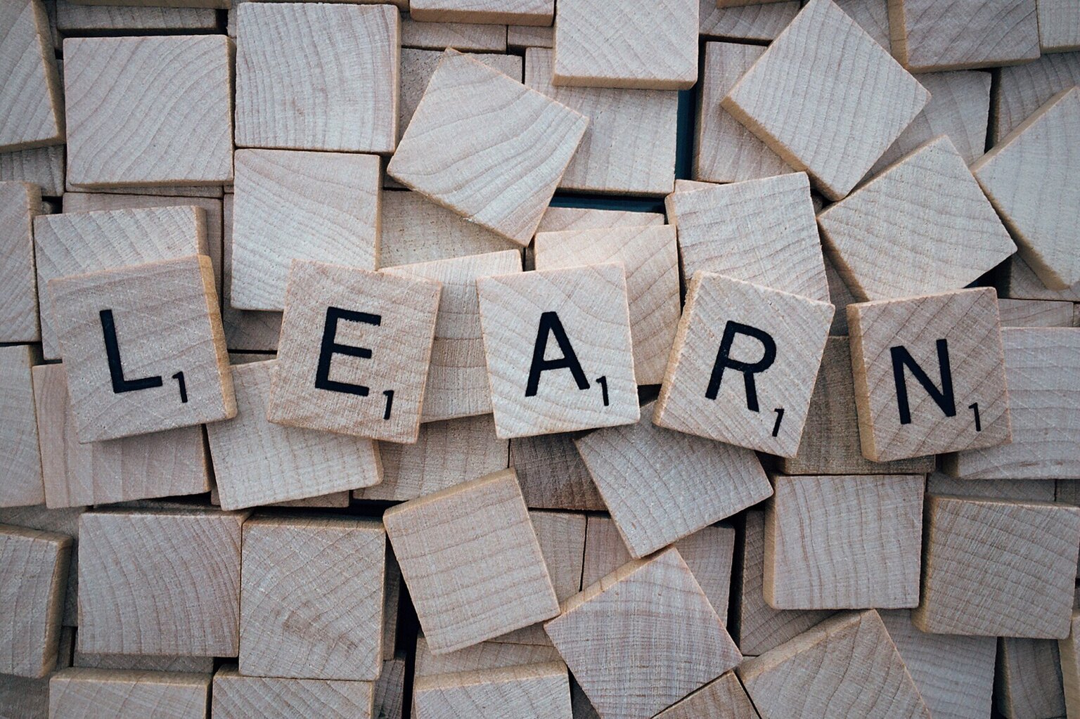 LEARN in Scrabble Letters